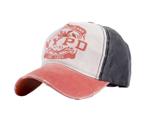 Perlotus NYPD Logolu New York Eskitme Spor Kep Şapka Turuncu