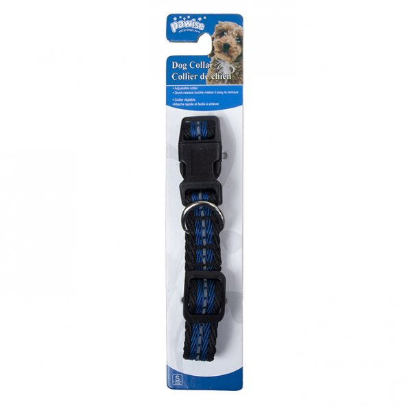 Pawise Reflektörlü Köpek Tasması Mavi S (22-35 cm/15 mm)
