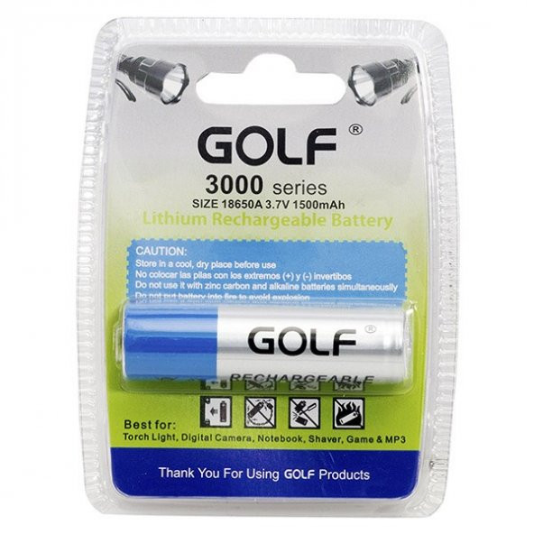 Golf 18650A 3.7 V 1500 mAh Başlıklı Lityum Pil 661097
