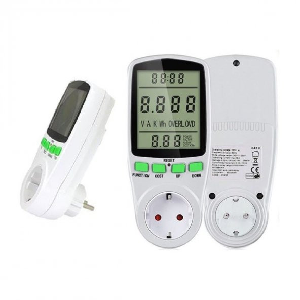 Wattmetre - Enerji Tüketim Sarfiyat Ölçer Priz 230V 3680W 16A 640009 - 1