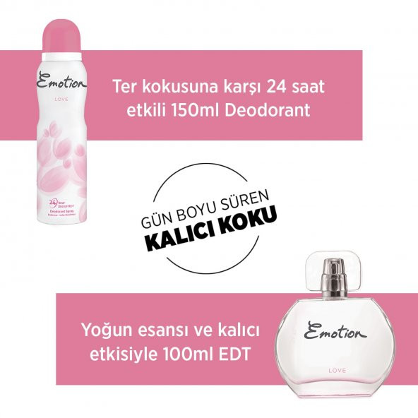 Emotion Love EDT Parfüm 50ml + Deodorant 150ml - 4