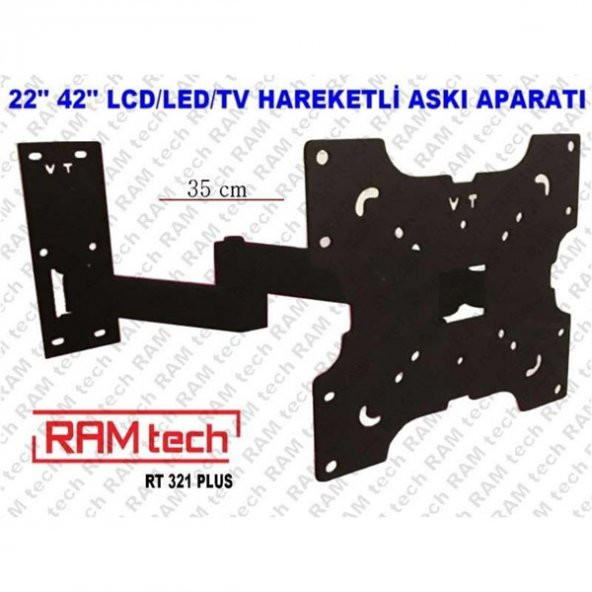 RAMtech RT-321pro 22 inç İLE 42 inç ARASI TEK KOLLU HAREKETLİ ASKI APARATI LCD LED PLAZMA 1025 - 2