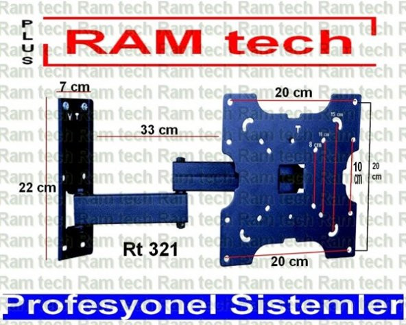 RAMtech RT-321pro 22 inç İLE 42 inç ARASI TEK KOLLU HAREKETLİ ASKI APARATI LCD LED PLAZMA 1025 - 3