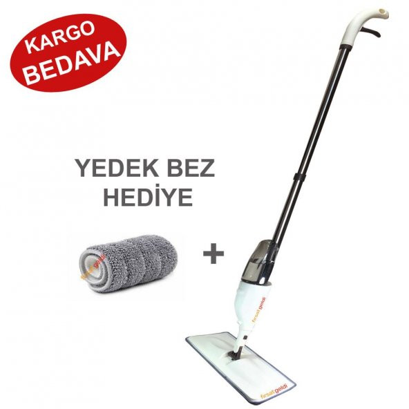 Sprey Mop + YEDEK BEZLİ Deterjan Hazneli Sprey MOP