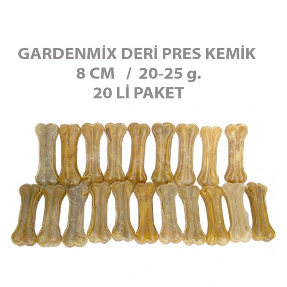Gardenmix Deri Pres Kemik 8 cm 20-25 gr 20li Paket