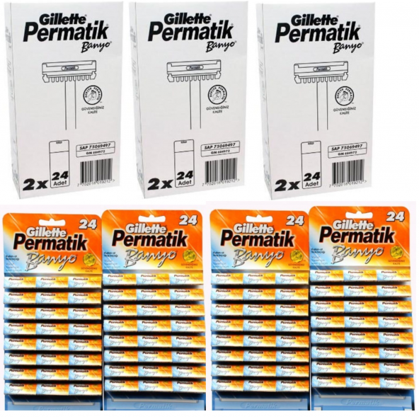 Gillette Permatik Banyo Kartela 48'li X 5 ADET