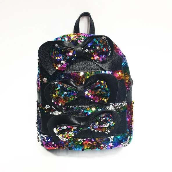 Orta Boy Üç Papyonlu Gökkuşağı Renk Çocuk Sırt Çantası - 4