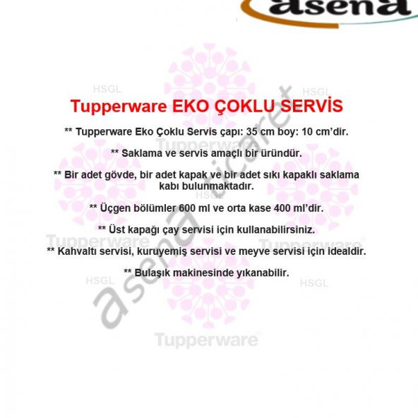 Tupperware EKO ÇOKLU SERVİS ( KAHVALTILIK ) HSGL - 5