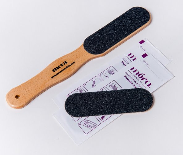 Mora Ahşap Topuk Törpüsü-Pedikür Spatulası + 5 Adet Törpü Kağıdı