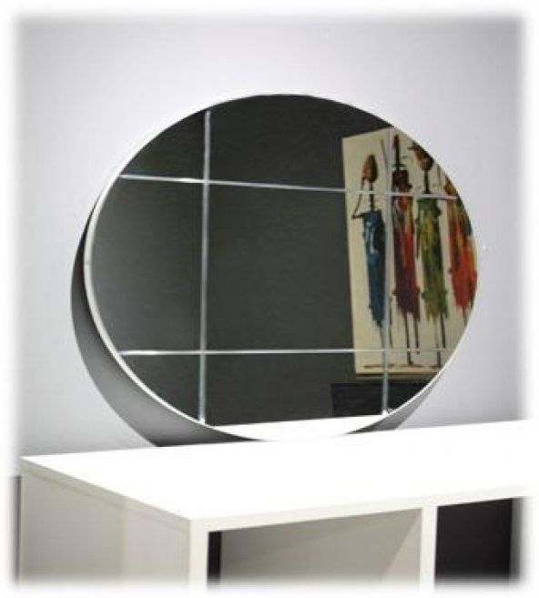 Chic Life Aldebaran Kare Desenli Dekoratif Oval - Yuvarlak Ayna 60 cm x 60 cm