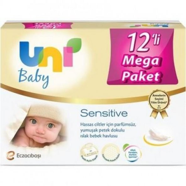 Uni Baby Sensitive Islak Bebek Havlusu 56 lı 12 Paket 672 Yaprak