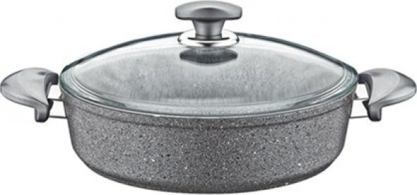 Oms Granit Basık Tencere 32 cm Gri ürün görseli 1