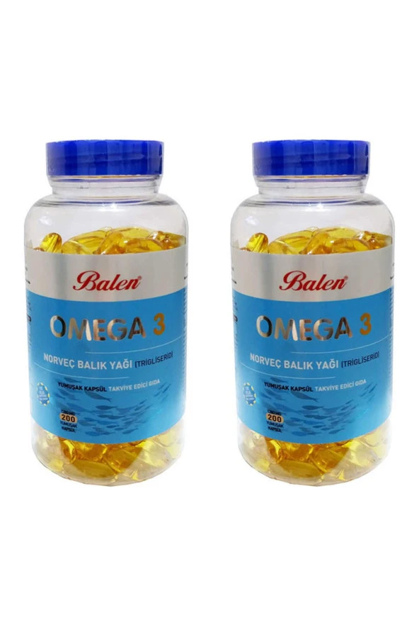 Balen Omega 3 Norveç Balık Yağı 1380 Mg 200 Kapsül x 2 Adet (Trigliserid Form)