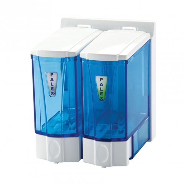 Palex 3564-0 Mini Sıvı Sabun Dispenseri 2 x 250 CC Şeffaf Mavi