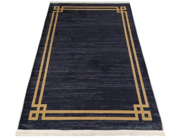Halı Home Dekoratif Koleksiyonu AV219 Siyah Gold Saçaklı Halı - 6