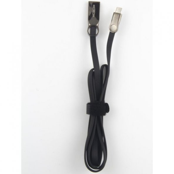 Micro USB 2.4 Amper Android Hızlı Şarj Data Kablo Samsung Siyah Metal Başlıklı Desenli Kablo