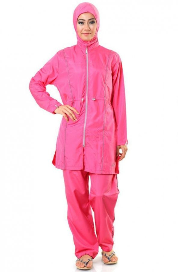 İnci Fuşya 2011 Tam Boy Klasik Tesettür Mayo - 4