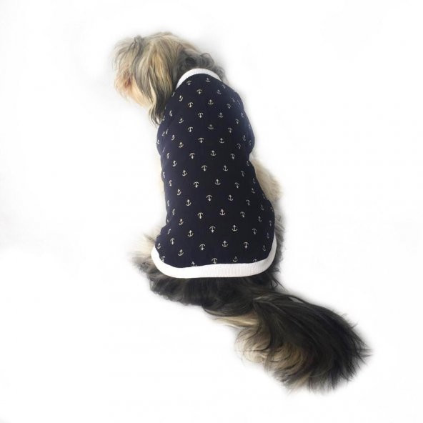 Black Sailor Oval Yaka Tişört Köpek Kıyafeti Köpek Elbisesi