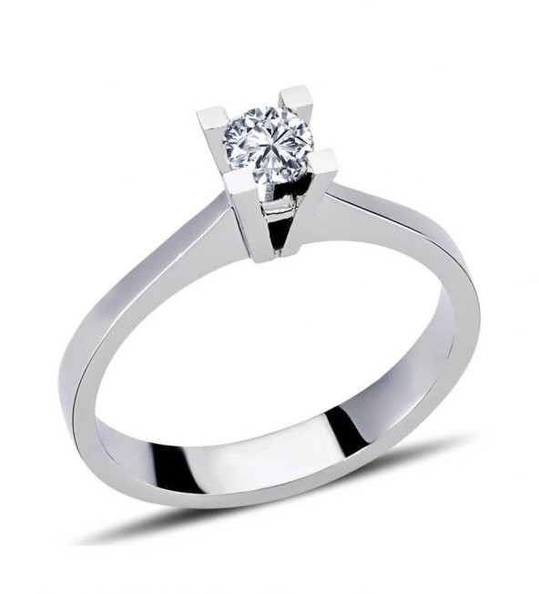 925 Ayar Gümüş Pırlanta Montür Tektaş Yüzük - Resim 3