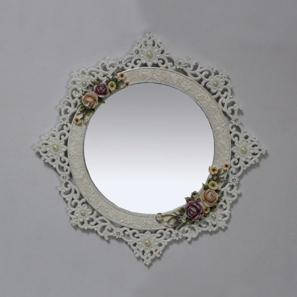 Ultima Regal Antik Ayna Pembe Çiçekli
