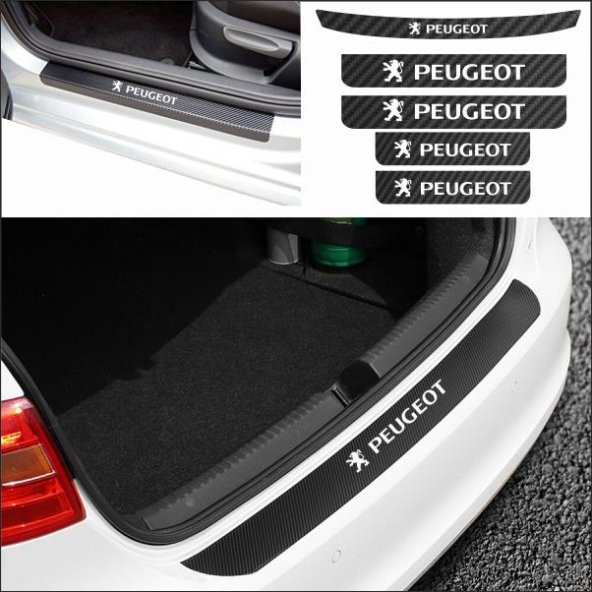 Peugeot 206 Bağaj ve Kapı Eşiği Karbon Sticker (SET)