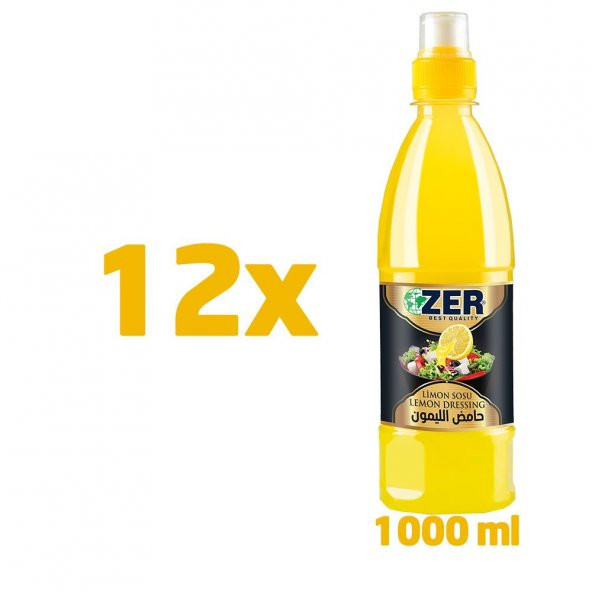Zer Limon Sosu 1000 ml Pet Şişe x 12 Adet