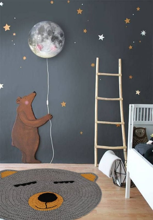 Nuh Home El Yapımı Çocuk Odası Halısı Ayıcık Desenli 3D Halı