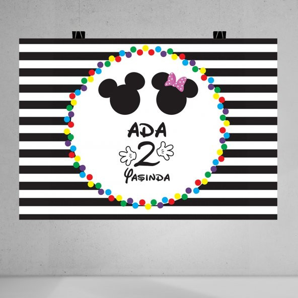 Mickey Mouse Temalı Doğum Günü Afişi