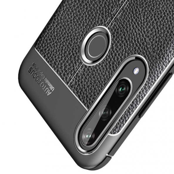 P40 Lite E Deri Desenli Kamera Korumalı Silikon Kılıf - 3