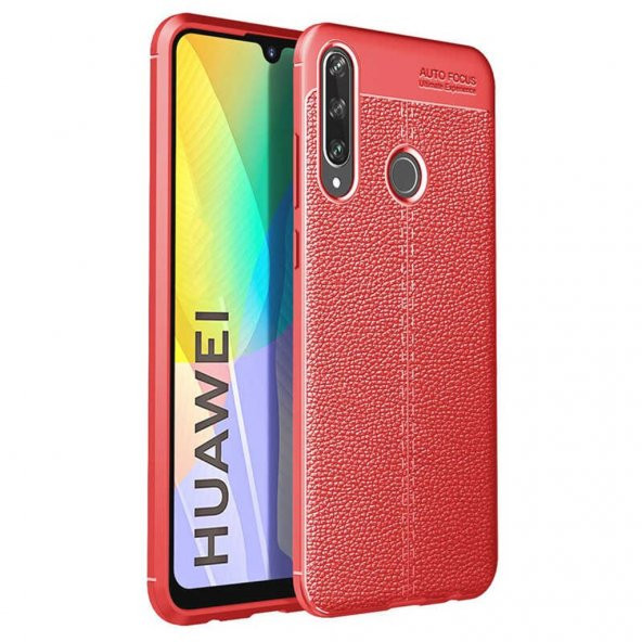 P40 Lite E Deri Desenli Kamera Korumalı Silikon Kılıf - 5