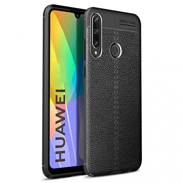 P40 Lite E Deri Desenli Kamera Korumalı Silikon Kılıf - 6