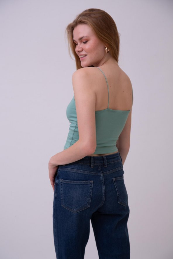 HerTon Omuzdan Lastik Askılı Crop Bluz 141-0002 - 5