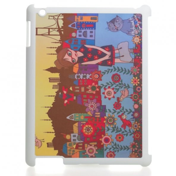 Biggdesign iPad Beyaz Kapak Çiçekli Kız - 2
