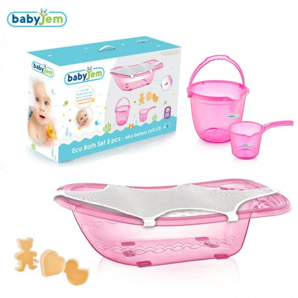 Babyjem Bebek Banyo Seti 5 Parça Pembe - 1
