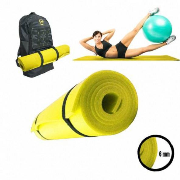 Pilates Minderi, Yoga ve Egzersiz Matı - 0,6 mm Sarı