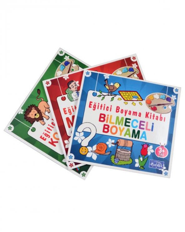 +3 Yaş Eğitici Boyama Kitapları Seti 3 Kitap (Parıltı Yayınları) - 3