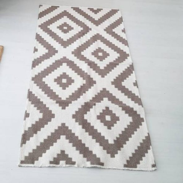 Mısır Pamuğu Kilim,Baklava Dekoratif Yıkanabilir Kilim 160X230cm Paspas - 4