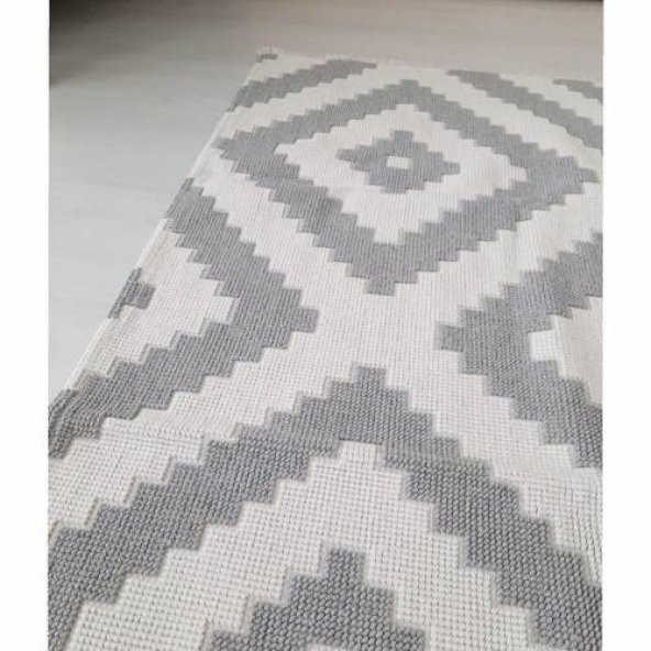 Mısır Pamuğu Kilim,Baklava Dekoratif Yıkanabilir Kilim 160X230cm Paspas - 7