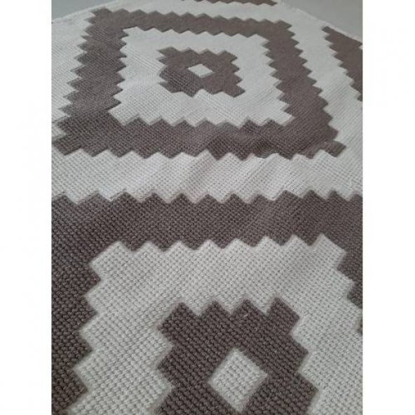 Mısır Pamuğu Kilim,Baklava Dekoratif Yıkanabilir Kilim 160X230cm Paspas - 8