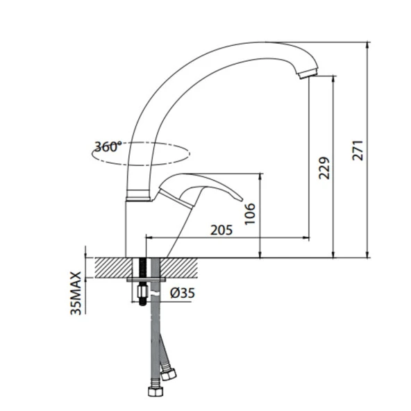Creavit MF7600 Larix Mutfak Eviye Armatürü Bataryası - 2
