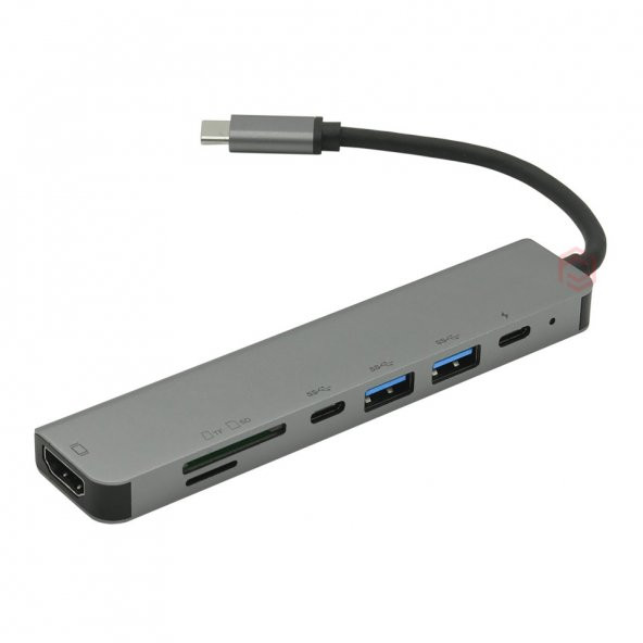 Frisby FA-7662TC USB Type-C™ - HDMI + SD/TF + USB 3.0 Adaptör + PD Şarj