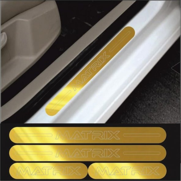 Hyundai Matrix Gold Aynalı Pleksi Kapı Eşiği (4lü Set)
