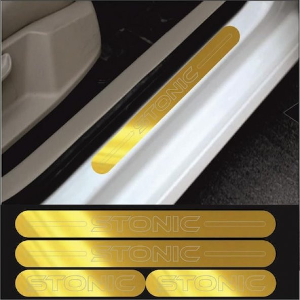 Kia Stonic Gold Aynalı Pleksi Kapı Eşiği (4lü Set)