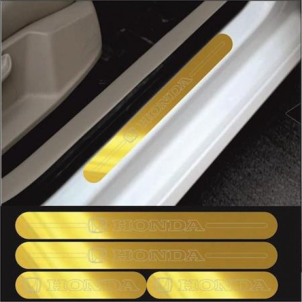 Honda Jazz Gold Aynalı Pleksi Kapı Eşiği (4lü Set)
