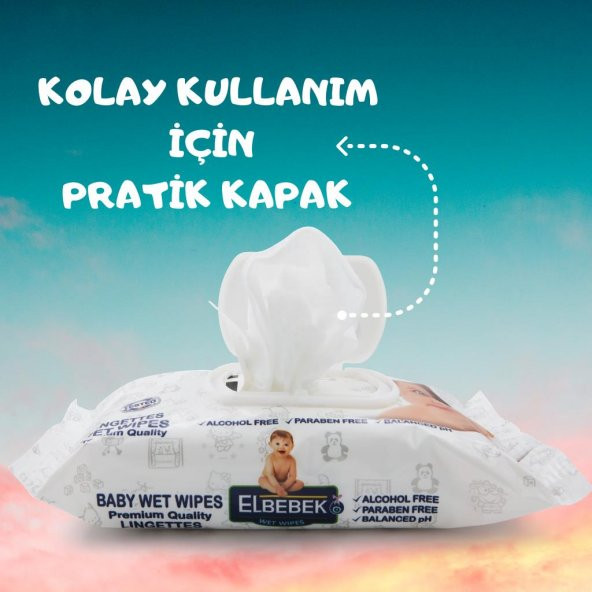 ELBEBEK ISLAK HAVLU MENDİL 12x72 ADET 864 YAPRAK - 2