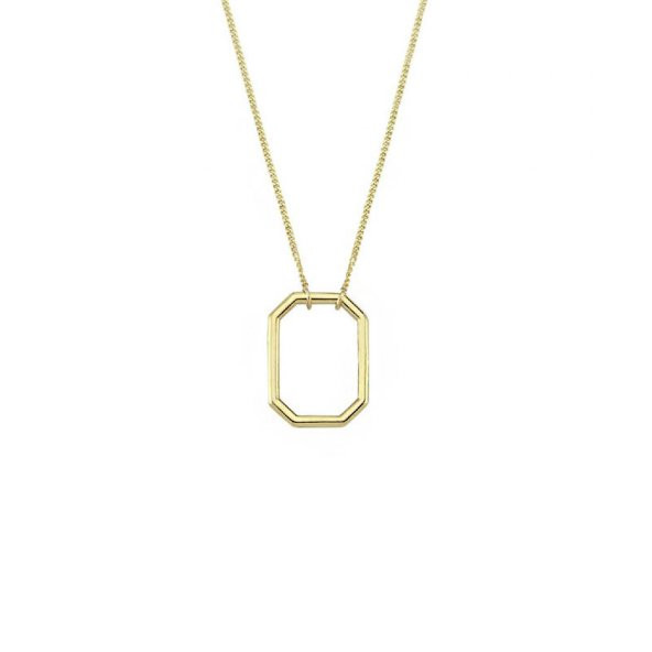 14 Ayar Altın Taşsız Geometrik Kolye ürün görseli