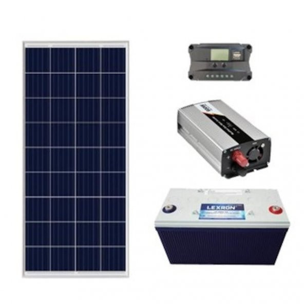 Solar Paket 275 Watt Panel 100 Amper Jel Akü 1000 W İnverter