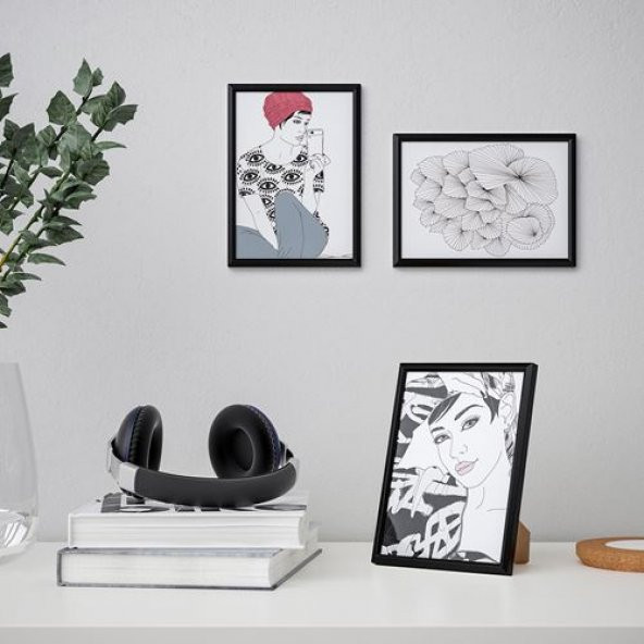 IKEA YLLEVAD 13X18 CM DEKORATİF FOTOĞRAF RESİM ÇERÇEVESİ - SİYAH ÇERÇEVE - 2
