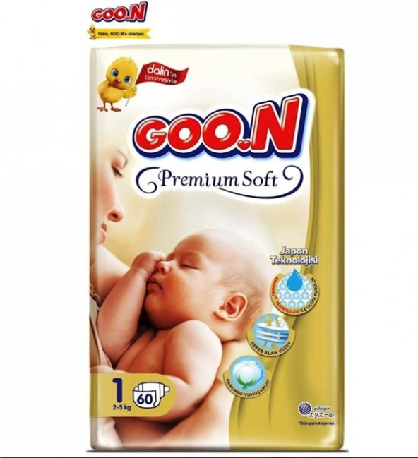 Goon Premium Soft 1 Numara Bebek Bezi 2-5 kg Jumbo Paket 60 Adet