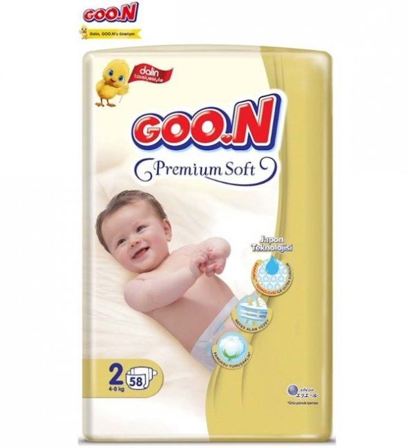 Goon Premium Soft 2 Numara Bebek Bezi 4-8 kg Jumbo Paket 58 Adet - 1